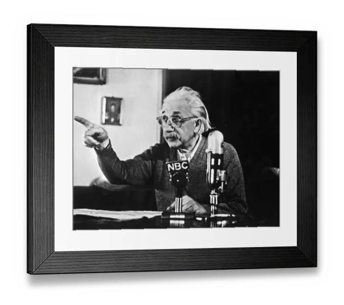 Framed Print : German-born Swiss-US physicist Albert Einstein Broadcasting Framed Print : German-born Swiss-US physicist Albert Einstein Broadcasting