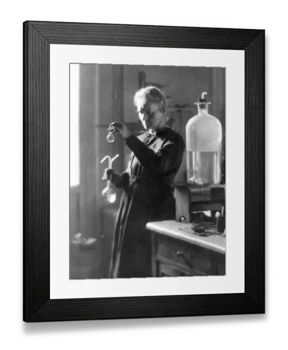 Framed Print : Professor Marie Curie Working in the Laboratory Framed Print : Professor Marie Curie Working in the Laboratory