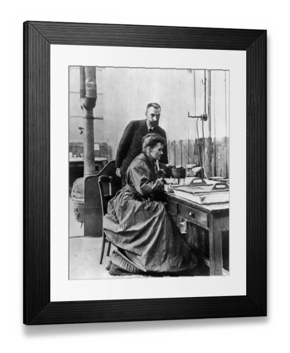 Framed Print : Marie Curie-Skolodowska with Pierre Curie