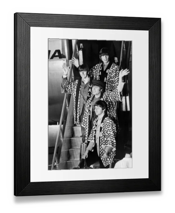 Framed Print : The Beatles Arrive in Tokyo