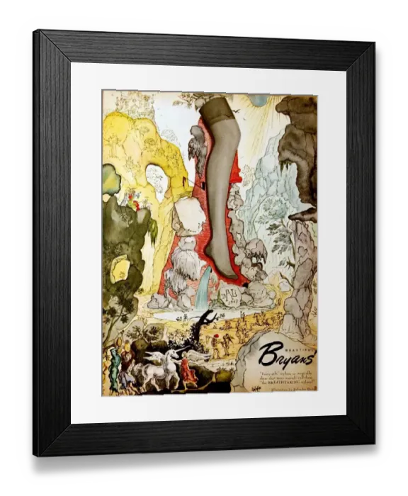 Framed Print : Salvador Dali Adverts for stockings