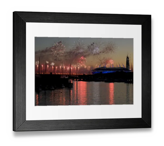 Framed Print : Fbl-Confed-Cup-Final-Fireworks Framed Print : Fbl-Confed-Cup-Final-Fireworks