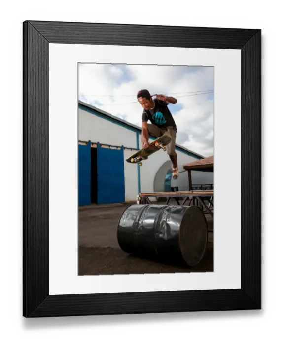 Framed Print : Malagasy skater Bryan, 18, rides and trains at the skateboarding ground especially Framed Print : Malagasy skater Bryan, 18, rides and trains at the skateboarding ground especially