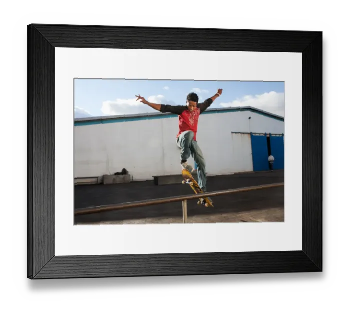Framed Print : Malagasy skater Lofo, 20, rides and trains at the skateboarding ground especially Framed Print : Malagasy skater Lofo, 20, rides and trains at the skateboarding ground especially