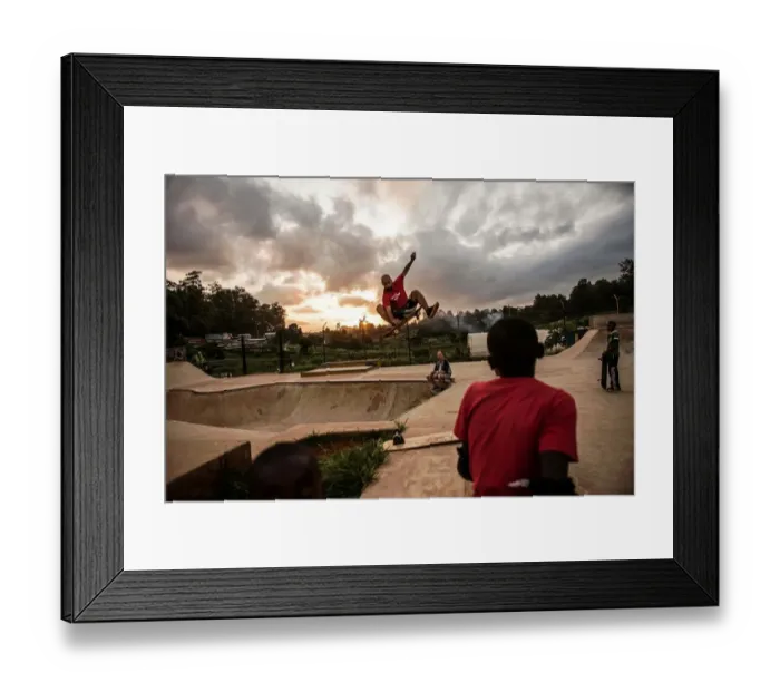 Framed Print : Kenya-Feature-Skateboarding