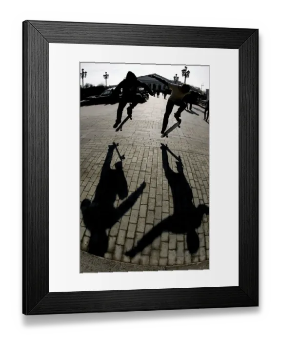 Framed Print : Russia-Skateboards-Shadows