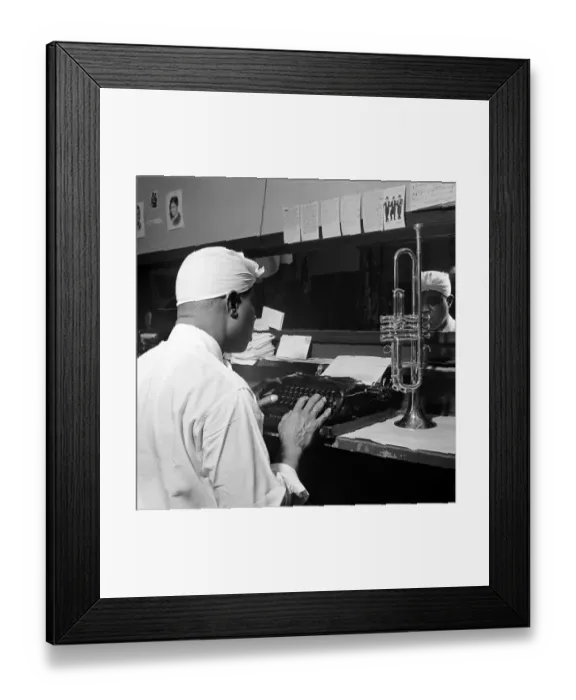 Framed Print : Louis Armstrong Typing not Trumpeting Framed Print : Louis Armstrong Typing not Trumpeting