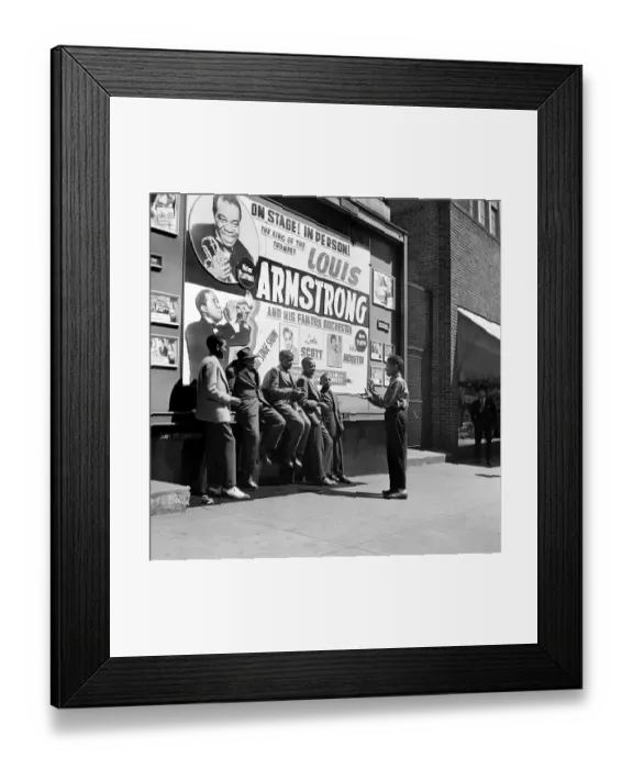 Framed Print : Playing in front of a Louis Armstrong Poster Framed Print : Playing in front of a Louis Armstrong Poster