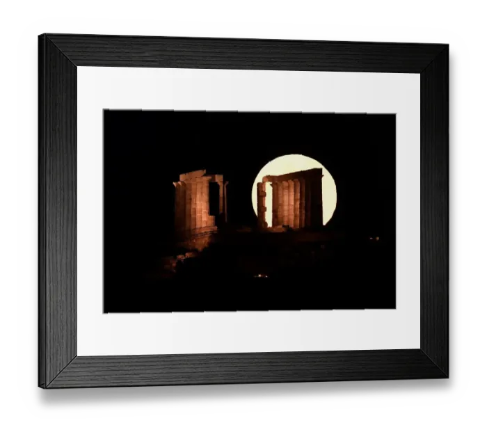 Framed Print : Greece-Full-Moon Framed Print : Greece-Full-Moon