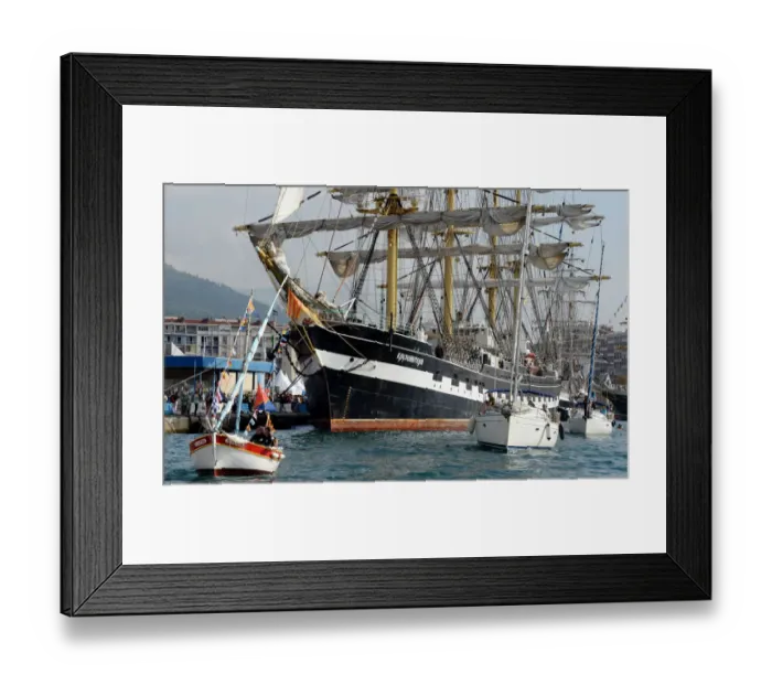 Framed Print : This picture taken on September 27, 2013 shows the Krusenstern, a Russian