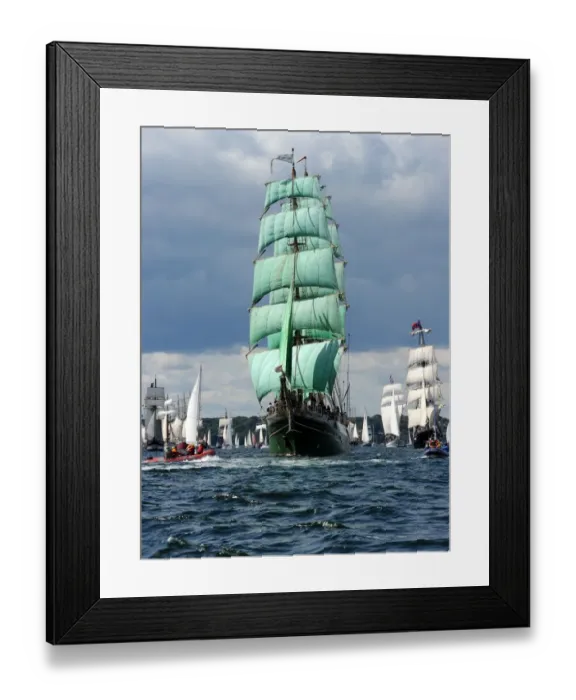 Framed Print : The Alexander von Humboldt (C) tall ship sails off the coast of Kiel, northern Germany on June 25