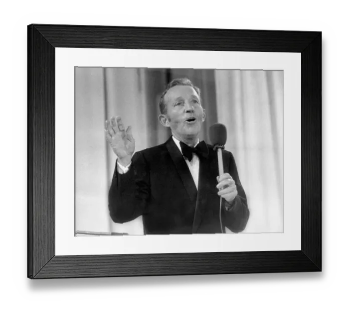 Framed Print : Bing Crosby Performs at the Momarkedet Opening Show Framed Print : Bing Crosby Performs at the Momarkedet Opening Show
