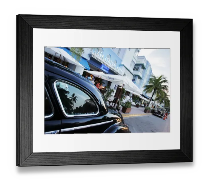 Framed Print : Us-Miami Beach-Art Deco-Buick