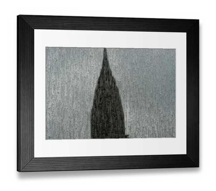Framed Print : Us-Weather-Nyc-Chrysler Building-Rain