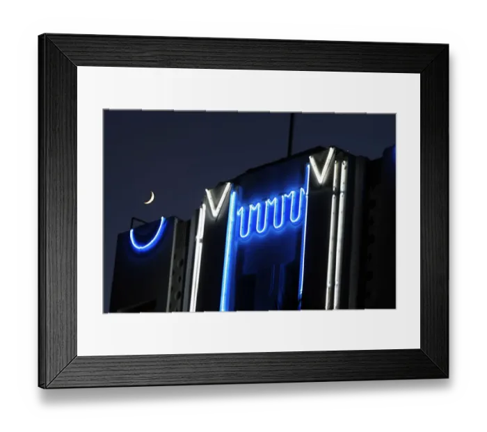 Framed Print : Us-Miami Beach-Art Deco-Building-Moon