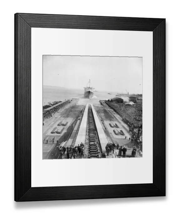 Framed Print : France-Ship-Launching