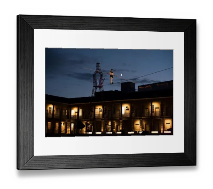 Framed Print : Britain-Lifestyle-Offbeat-Circus-High Wire
