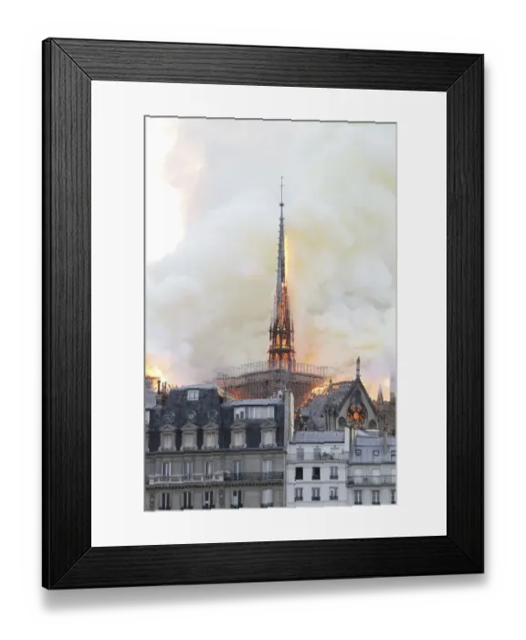 Framed Print : France-Fire-Notre Dame