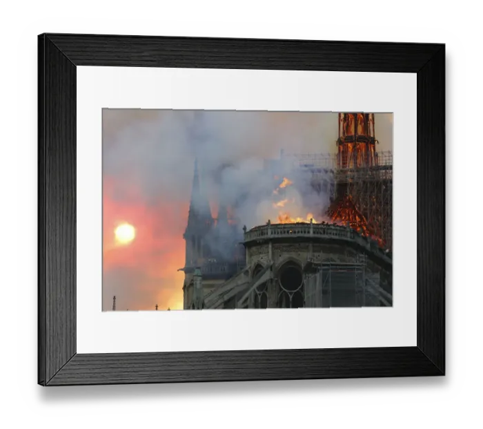 Framed Print : France-Fire-Notre Dame
