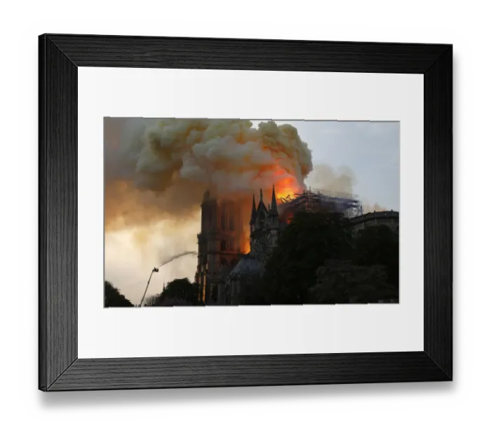 Framed Print : France-Fire-Notre Dame