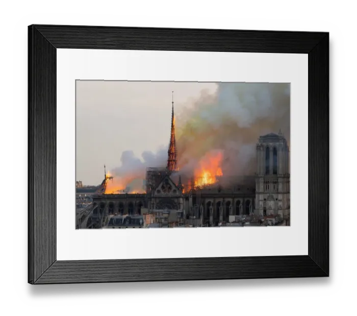 Framed Print : France-Fire-Notre Dame
