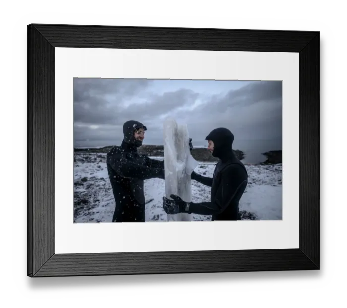 Framed Print : Surfing-Lofoten-Ice Board-Photo Essay