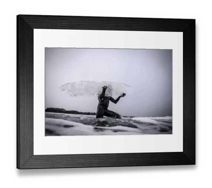 Framed Print : Douniamag-Surfing-Lofoten-Ice Board-Photo Essay