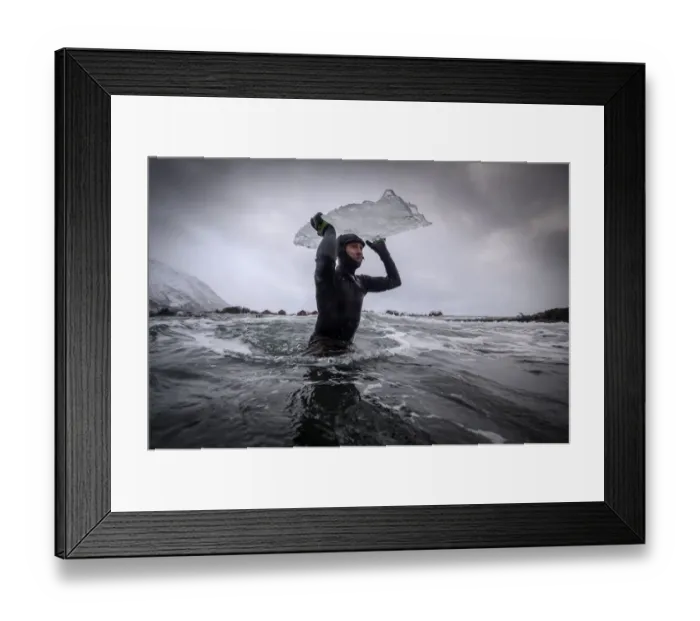 Framed Print : Surfing-Lofoten-Ice Board-Photo Essay Framed Print : Surfing-Lofoten-Ice Board-Photo Essay