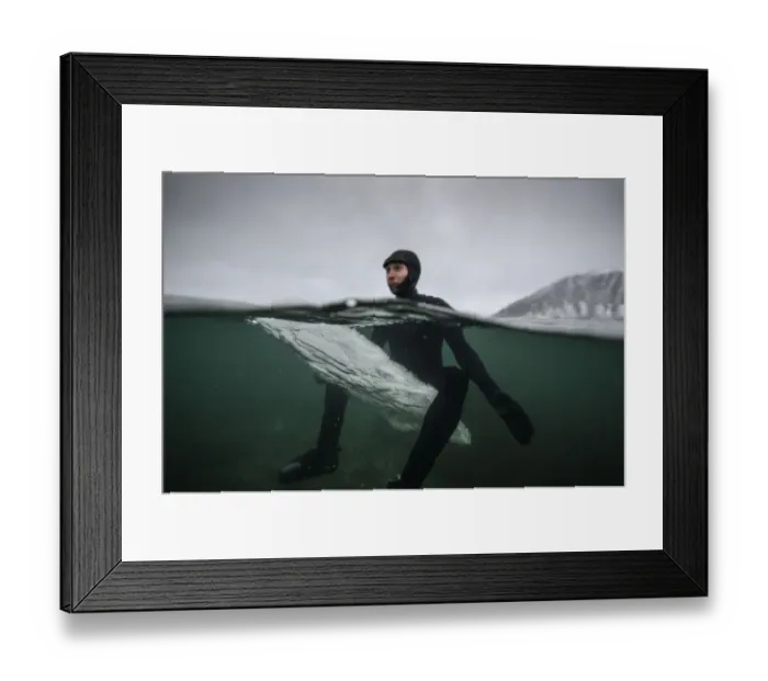 Framed Print : Surfing-Lofoten-Ice Board-Photo Essay Framed Print : Surfing-Lofoten-Ice Board-Photo Essay