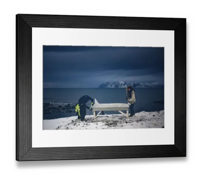 Framed Print : Surfing-Lofoten-Ice Board-Photo Essay