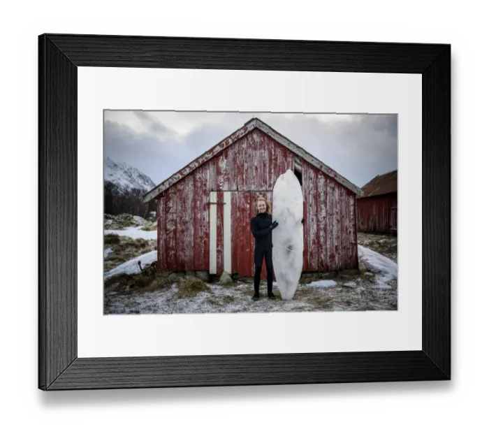 Framed Print : Surfing-Lofoten-Ice Board-Photo Essay Framed Print : Surfing-Lofoten-Ice Board-Photo Essay
