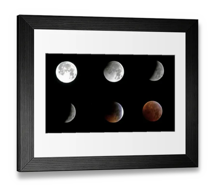 Framed Print : Combo-Portugal-Moon-Eclipse