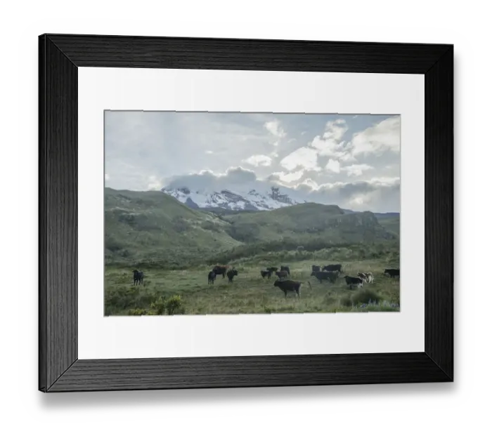 Framed Print : Ecuador-Water-Glacier-Melting