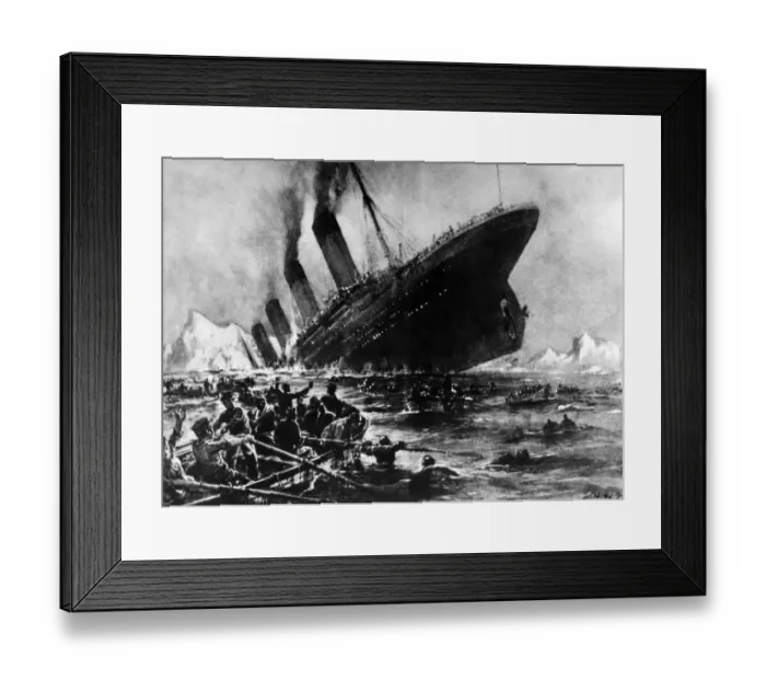 Framed Print : Titanic-Sinking Framed Print : Titanic-Sinking
