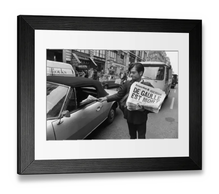 Framed Print : De Gaulle-Bio-Mort-Journal