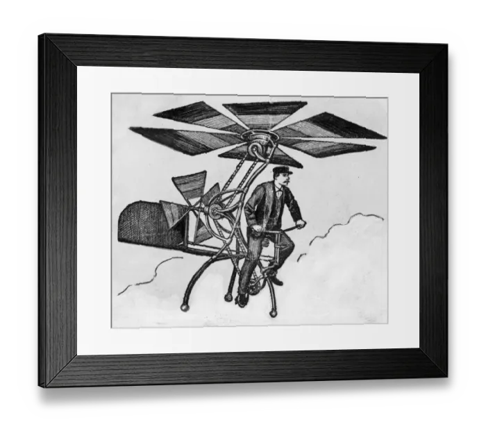 Framed Print : Invention-Helicopter Framed Print : Invention-Helicopter