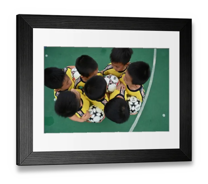 Framed Print : Football-Asia-China-Children-Kindergarten-Ball Framed Print : Football-Asia-China-Children-Kindergarten-Ball