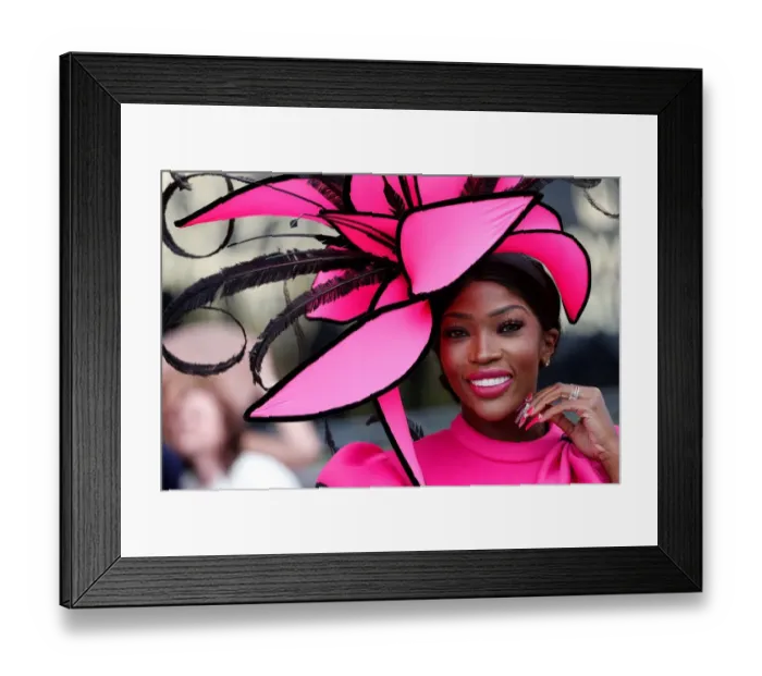 Framed Print : Fashion-Hat-Racing-Ascot-Pink