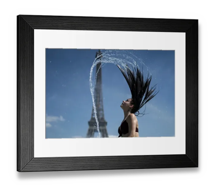 Framed Print : France-Eiffel Tower-woman-water-hair Framed Print : France-Eiffel Tower-woman-water-hair