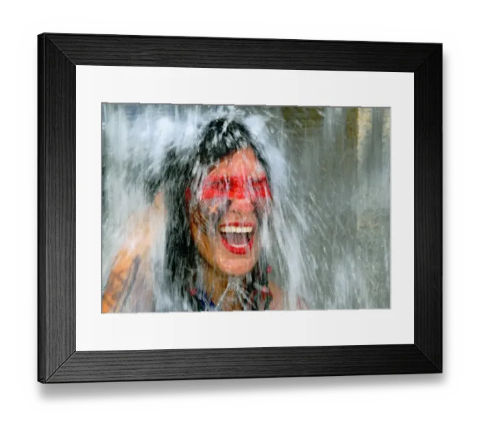 Framed Print : Brazil-Indigenous-Portrait-Water-Smile Framed Print : Brazil-Indigenous-Portrait-Water-Smile