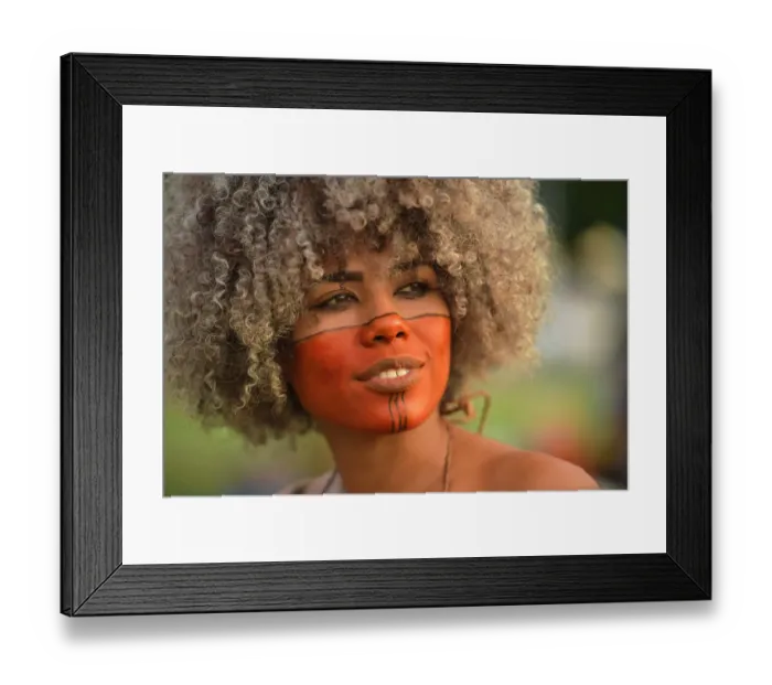 Framed Print : Brazil - Woman - Portrait - Indigenous - Face Framed Print : Brazil - Woman - Portrait - Indigenous - Face