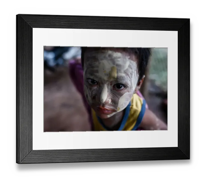 Framed Print : Myanmar-Lifestyle-People-Face-Up Close-Child Framed Print : Myanmar-Lifestyle-People-Face-Up Close-Child
