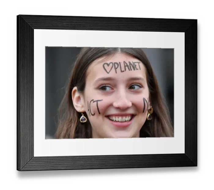 Framed Print : Belgium-Environment-Climate-Students-Face