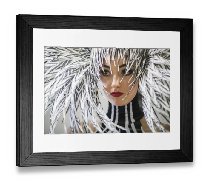 Framed Print : Germany-Dance-Portrait-Feathers