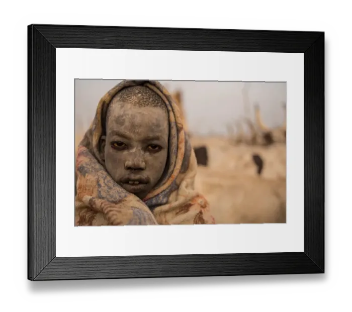 Framed Print : South Sudan-Boy-Cattle-Droving-Portrait