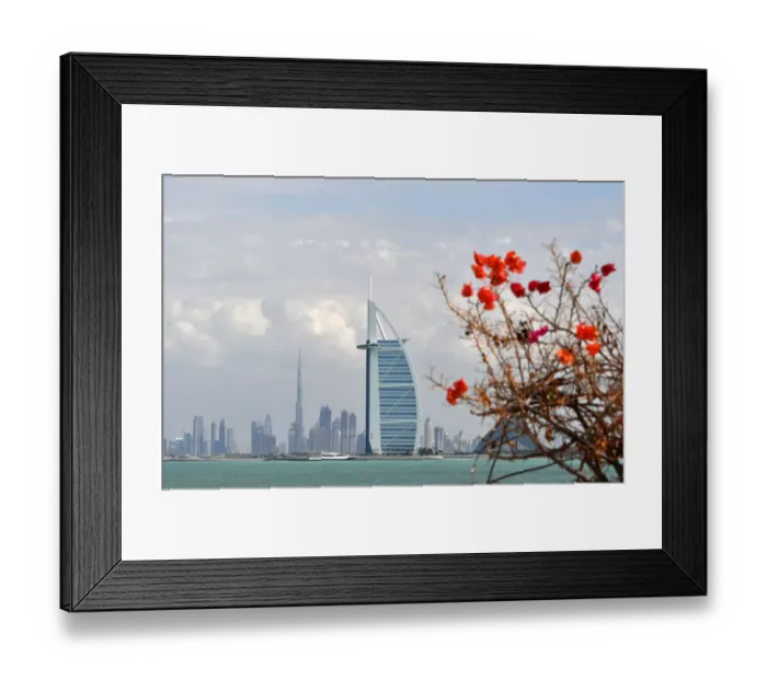 Framed Print : Uae-Dubai-Skyline -travel-flowers Framed Print : Uae-Dubai-Skyline -travel-flowers