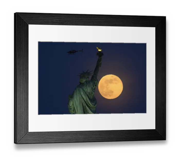 Framed Print : Us-Full Moon-Statue