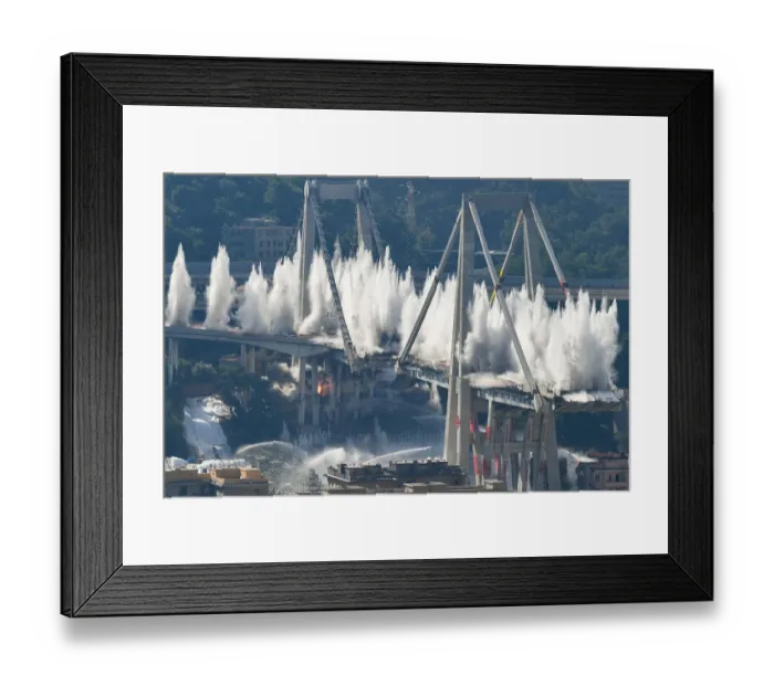Framed Print : Italy-Bridge-Transport-Demolition Framed Print : Italy-Bridge-Transport-Demolition
