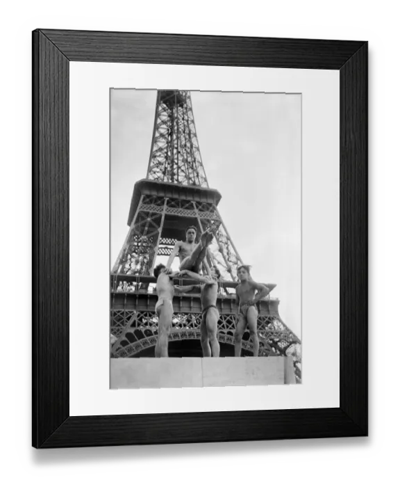 Framed Print : Eiffel Tower gymnastics 1945 Framed Print : Eiffel Tower gymnastics 1945