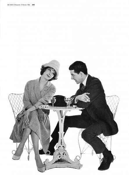 1960s fashion, courtship wearing John Cavanagh suit